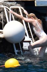 AMBER HEARD in Swimsuit on Vacation on Amalfi Coast 07/28/2019