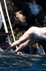 AMBER HEARD in Swimsuit on Vacation on Amalfi Coast 07/28/2019