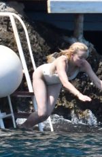 AMBER HEARD in Swimsuit on Vacation on Amalfi Coast 07/28/2019