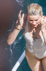 AMBER HEARD in Swimsuit on Vacation on Amalfi Coast 07/28/2019