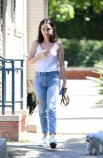 ANA DE ARMAS in Denim Out with Her Dog in Los Angeles 07/30/2019