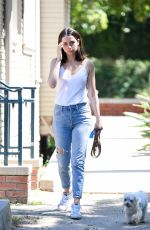ANA DE ARMAS in Denim Out with Her Dog in Los Angeles 07/30/2019