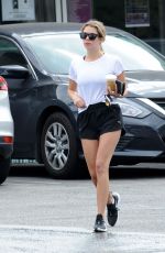 ASHLEY BENSON in Shorts Out for Coffee in Studio City 07/23/2019