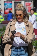 ASHLEY ROBERTS in Ripped Jeans Out in London 06/27/2019