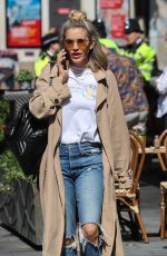 ASHLEY ROBERTS in Ripped Jeans Out in London 06/27/2019