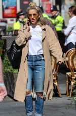 ASHLEY ROBERTS in Ripped Jeans Out in London 06/27/2019