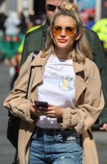 ASHLEY ROBERTS in Ripped Jeans Out in London 06/27/2019