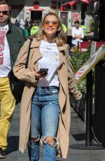 ASHLEY ROBERTS in Ripped Jeans Out in London 06/27/2019