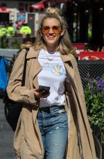 ASHLEY ROBERTS in Ripped Jeans Out in London 06/27/2019