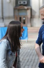 BEL POWLEY on the Set of Judd Apatow