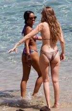 BELLA and GIGI HADID in Bikinis at a Beach on Mykonos Island 07/29/2019
