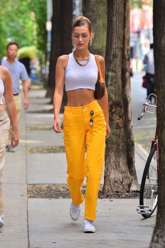BELLA HADID Out and About in New York 07/22/2019