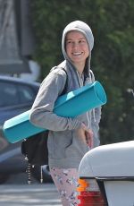 BRIE LARSON Heading to Yoga Class in Los Angeles 07/13/2019