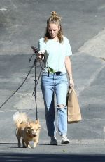 BRITT ROBERTSON Out with Her Dogs in Los Angeles 07/23/2019