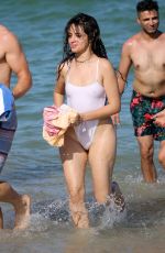 CAMILA CABELLO in Swimsuit at a Beach in Miami 07/29/2019