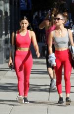 CAMILA MENDES and RACHEL MATTHEWS in Tights Heading to a Gym in Vancouver 07/29/2019