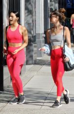 CAMILA MENDES and RACHEL MATTHEWS in Tights Heading to a Gym in Vancouver 07/29/2019