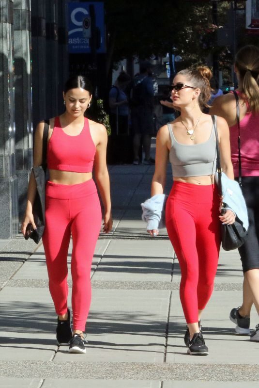 CAMILA MENDES and RACHEL MATTHEWS in Tights Heading to a Gym in Vancouver 07/29/2019