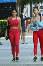 CAMILA MENDES and RACHEL MATTHEWS in Tights Heading to a Gym in Vancouver 07/29/2019