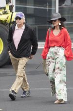 CATHERINE ZETA JONES Catching a Helicopter to Silverstone Grand Prix 07/14/2019