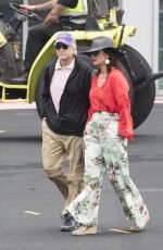 CATHERINE ZETA JONES Catching a Helicopter to Silverstone Grand Prix 07/14/2019