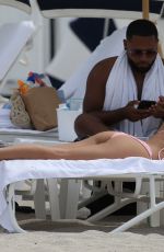 CHANTEL JEFFRIES in Bikini at a Beach in Miami 07/11/2019