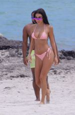 CHANTEL JEFFRIES in Bikini on the Beach in Miami 07/11/2019