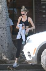 CHARLOTTE MCKINNEY in tights Leaves Yoga Class in Santa Monica 07/24/2019