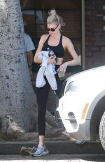CHARLOTTE MCKINNEY in tights Leaves Yoga Class in Santa Monica 07/24/2019