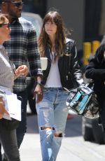 DAKOTA JOHNSON and Iice Cube on the Set Covers in Los Angeles 07/02/2019