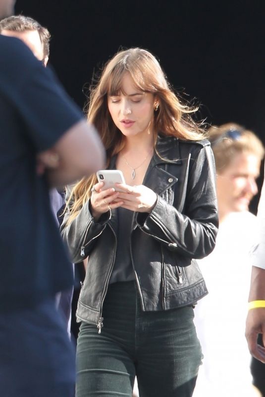 DAKOTA JOHNSON Arrives on the Set of Covers in Los Angeles 07/15/2019