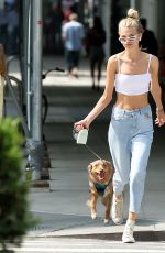 DAPHNE GROENEVELD Out with Her Dog in New York 07/10/2019