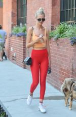 DAPHNE GROENEVELD Out with Her Dog in New York 07/15/2019
