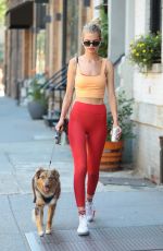 DAPHNE GROENEVELD Out with Her Dog in New York 07/15/2019