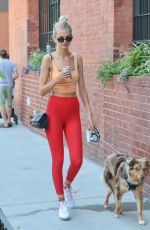 DAPHNE GROENEVELD Out with Her Dog in New York 07/15/2019