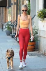 DAPHNE GROENEVELD Out with Her Dog in New York 07/15/2019