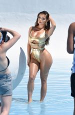 DEMI ROSE in Metallic Gold Bikini at a Photoshoot in Los Angeles 07/02/2019