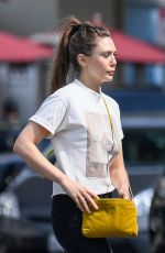 ELIZABETH OLSEN at Red Window Coffee in Los Angeles 07/08/2019