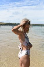 ELLA JARVIS in Swimsuit at Crantock Beach 07/25/2019