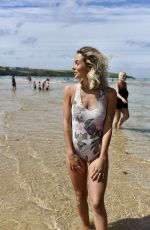 ELLA JARVIS in Swimsuit at Crantock Beach 07/25/2019