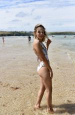ELLA JARVIS in Swimsuit at Crantock Beach 07/25/2019