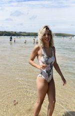 ELLA JARVIS in Swimsuit at Crantock Beach 07/25/2019