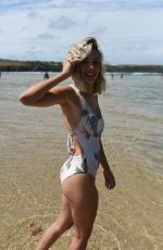 ELLA JARVIS in Swimsuit at Crantock Beach 07/25/2019