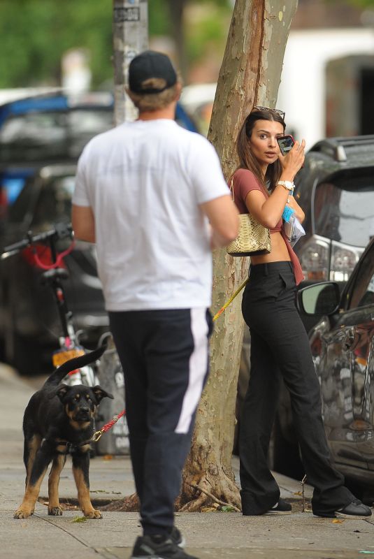 EMILY RATAJKOWSKI and Sebastian Bear-Mcclard Out with Their Dog in New York 07/08/2019