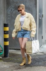 EMMA ROBERTS in Denim Cutoff Out Shopping in Los Angeles 07/08/2019