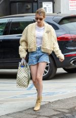 EMMA ROBERTS in Denim Cutoff Out Shopping in Los Angeles 07/08/2019