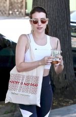 EMMA ROBERTS in Tights Out for Lunch in Los Feliz 07/19/2019