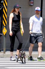 ERIN DRAKE and Daniel Radcliffe Out with Their Dog in New York 07/08/2019