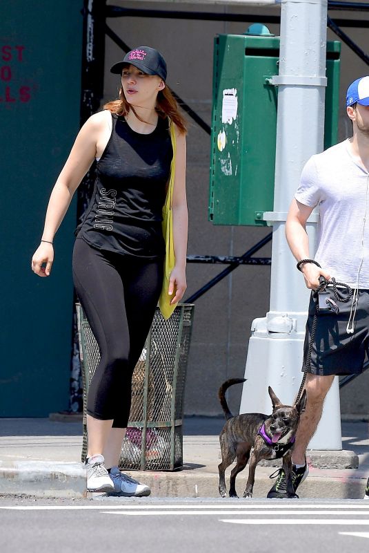 ERIN DRAKE and Daniel Radcliffe Out with Their Dog in New York 07/08/2019