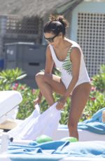 EVA LONGORIA in Swimsuit at a Pool in Marbella 07/10/2019